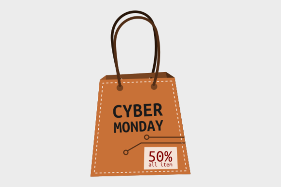 Flat Retro Cyber Monday Shopping Bag Review